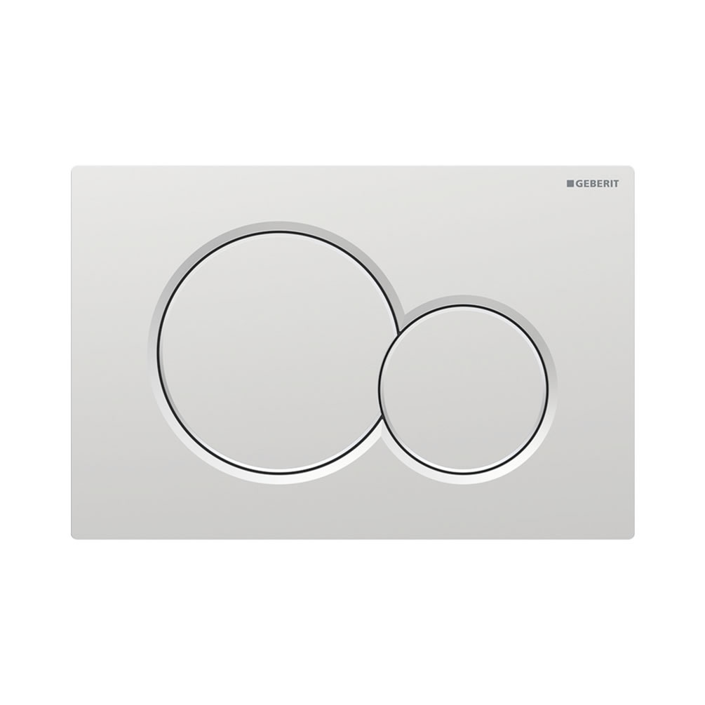 Cutout image of Geberit Sigma01 Round Matt Chrome Dual Flush Plate